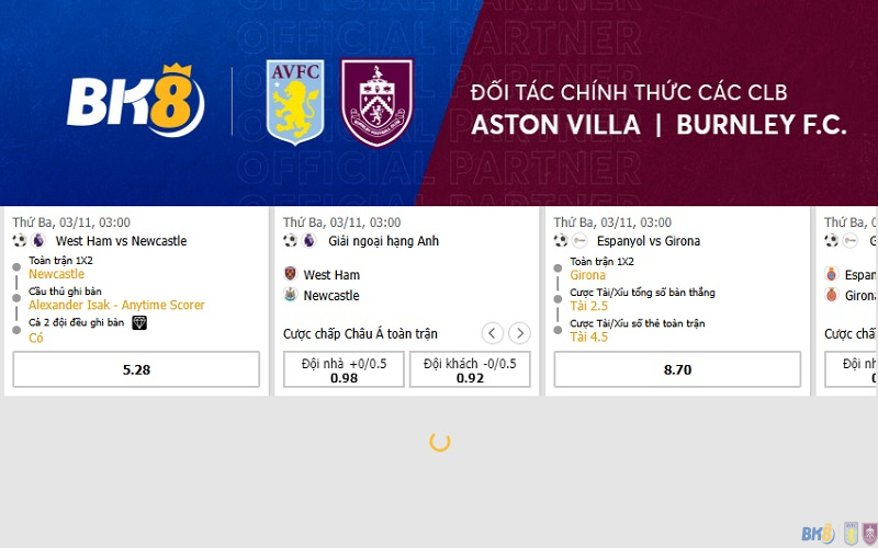 Chia sẻ cách cá cược Bóng Đá tại nhà cái BK8